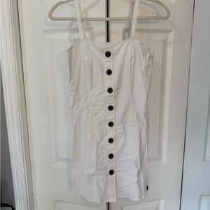 Express White Sleeveless Fitted Dress